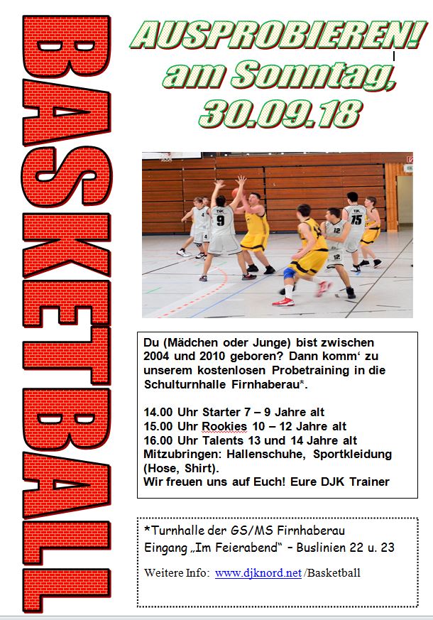 Basketball Schnuppertraining 2018
